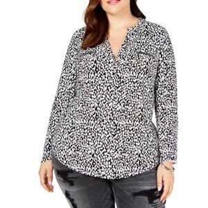 INC Women’s plus Black & White Animal Print Tunic Sz 3X